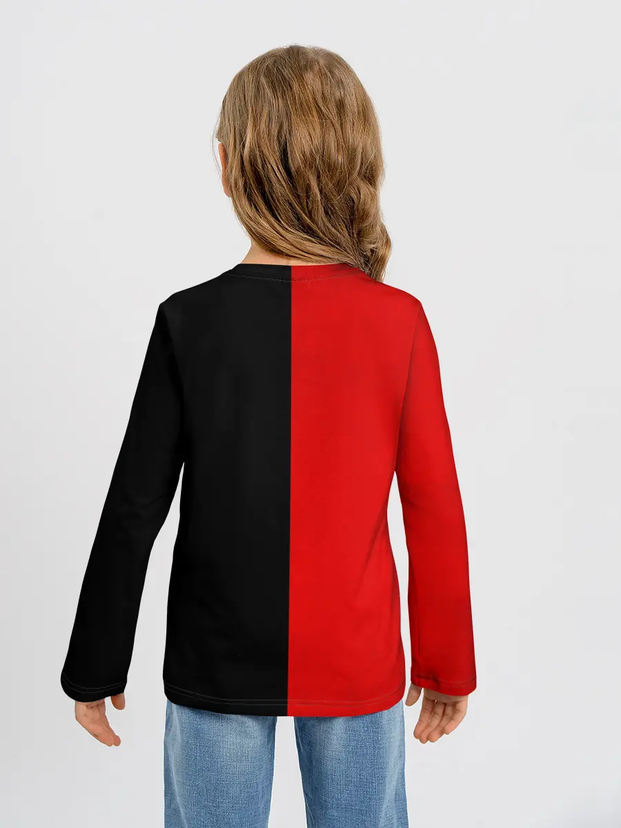 Детский лонгслив / Smail Black and red