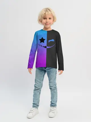 Детский лонгслив / Gradient emoji