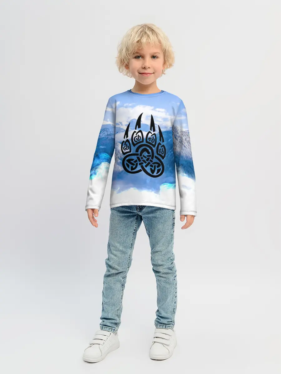 Детский лонгслив / Печать Велеса | Волчья лапа