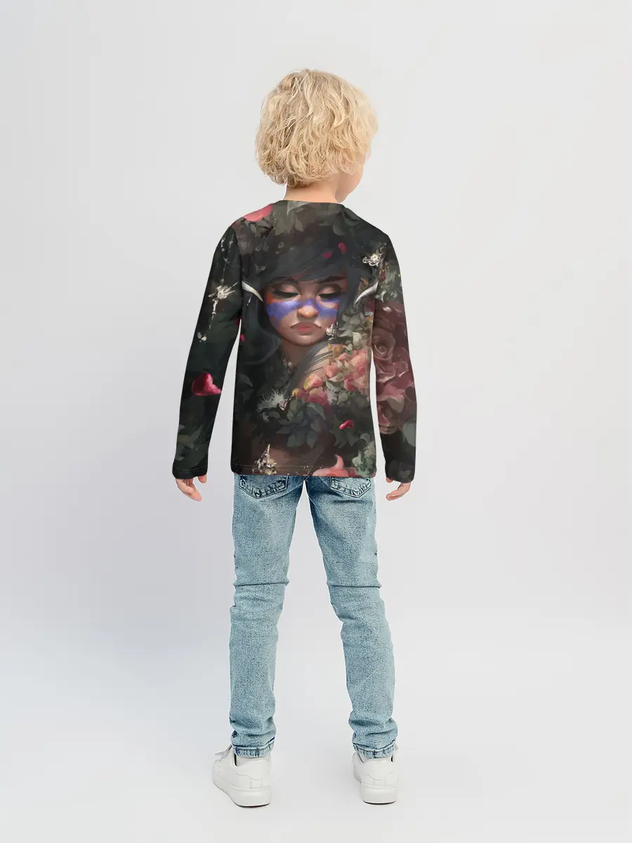 Детский лонгслив / Суккуб | Демонесса в цветах