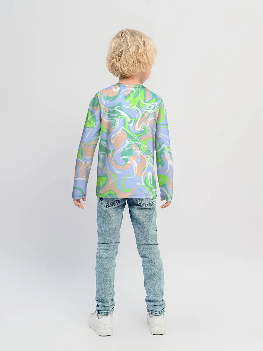 Детский лонгслив / Разноцветные разводы красок