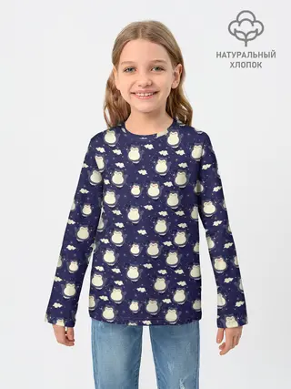 Детский лонгслив / Мой сосед Тоторо My Neighbor Totoro паттерн