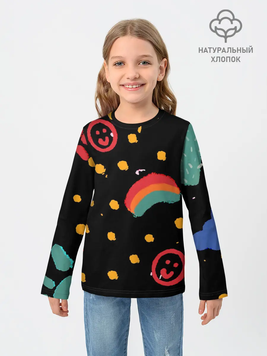 Детский лонгслив / красочное детство
