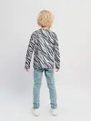 Детский лонгслив / Черно-белый полосатый тигровый