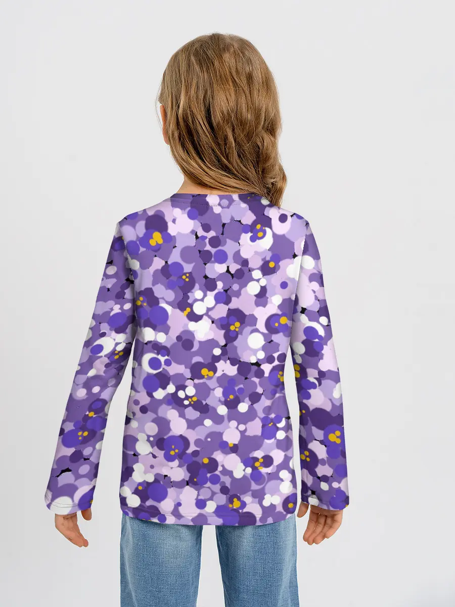 Детский лонгслив / Анютины глазки узор