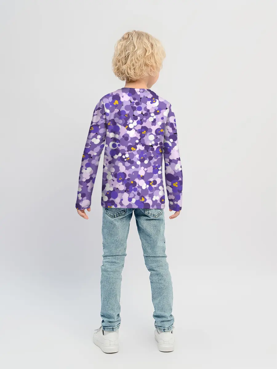 Детский лонгслив / Анютины глазки узор