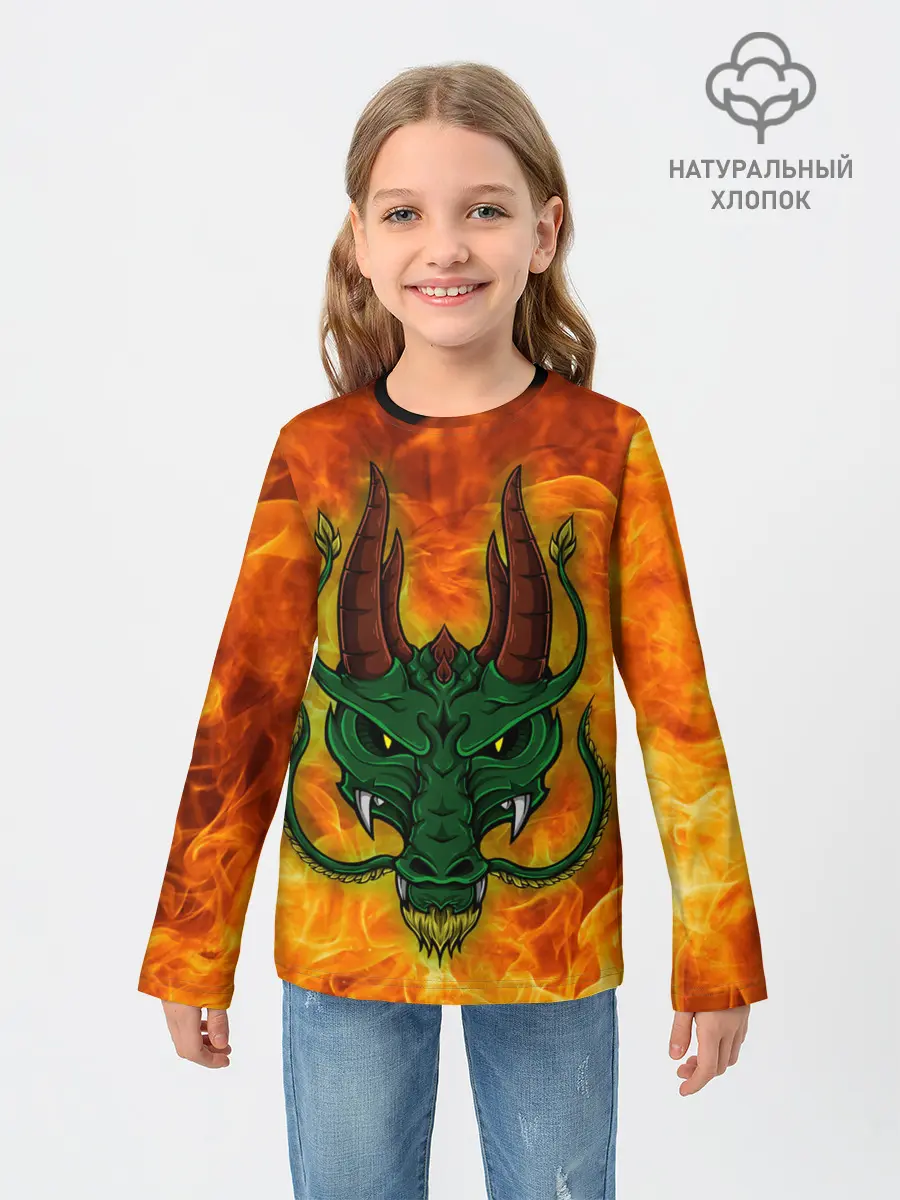 Детский лонгслив / Японский дракон | Japanese Dragon