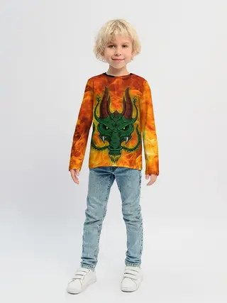 Детский лонгслив / Японский дракон | Japanese Dragon