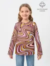 Детский лонгслив / Красно-золотые разводы красок паттерн