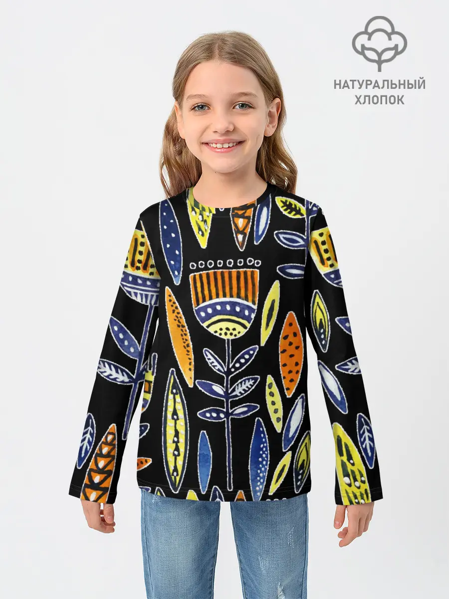 Детский лонгслив / цветы фараона