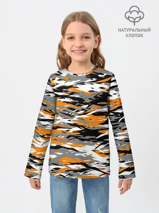 Детский лонгслив / Тигровый камуфляж