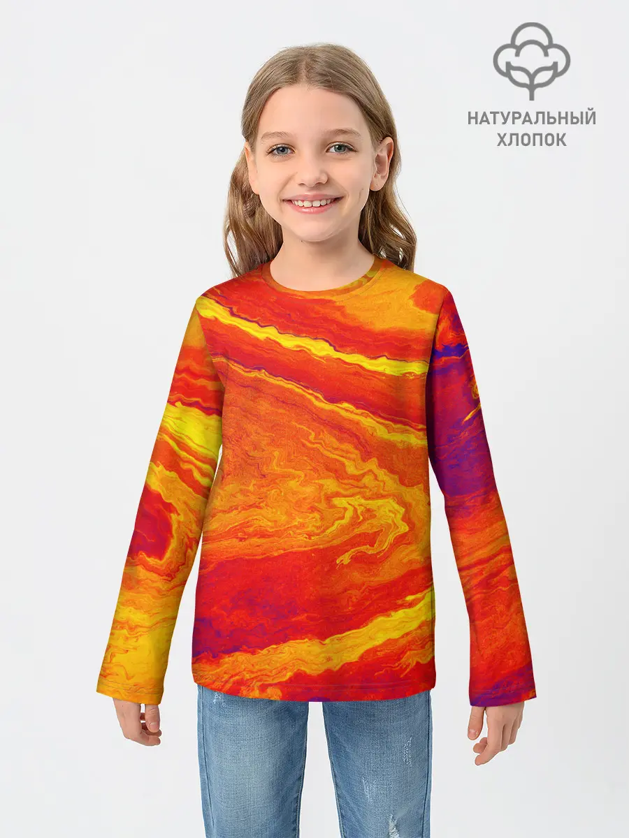 Детский лонгслив / ПЯТНО ЮПИТЕРА | ОРАНЖЕВЫЙ ГРАНЖ