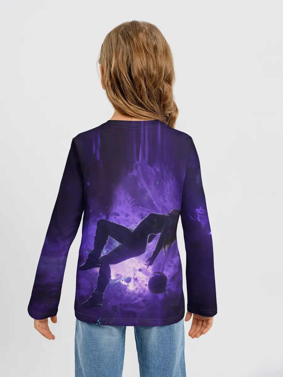 Детский лонгслив / Space X Girl in zero gravity