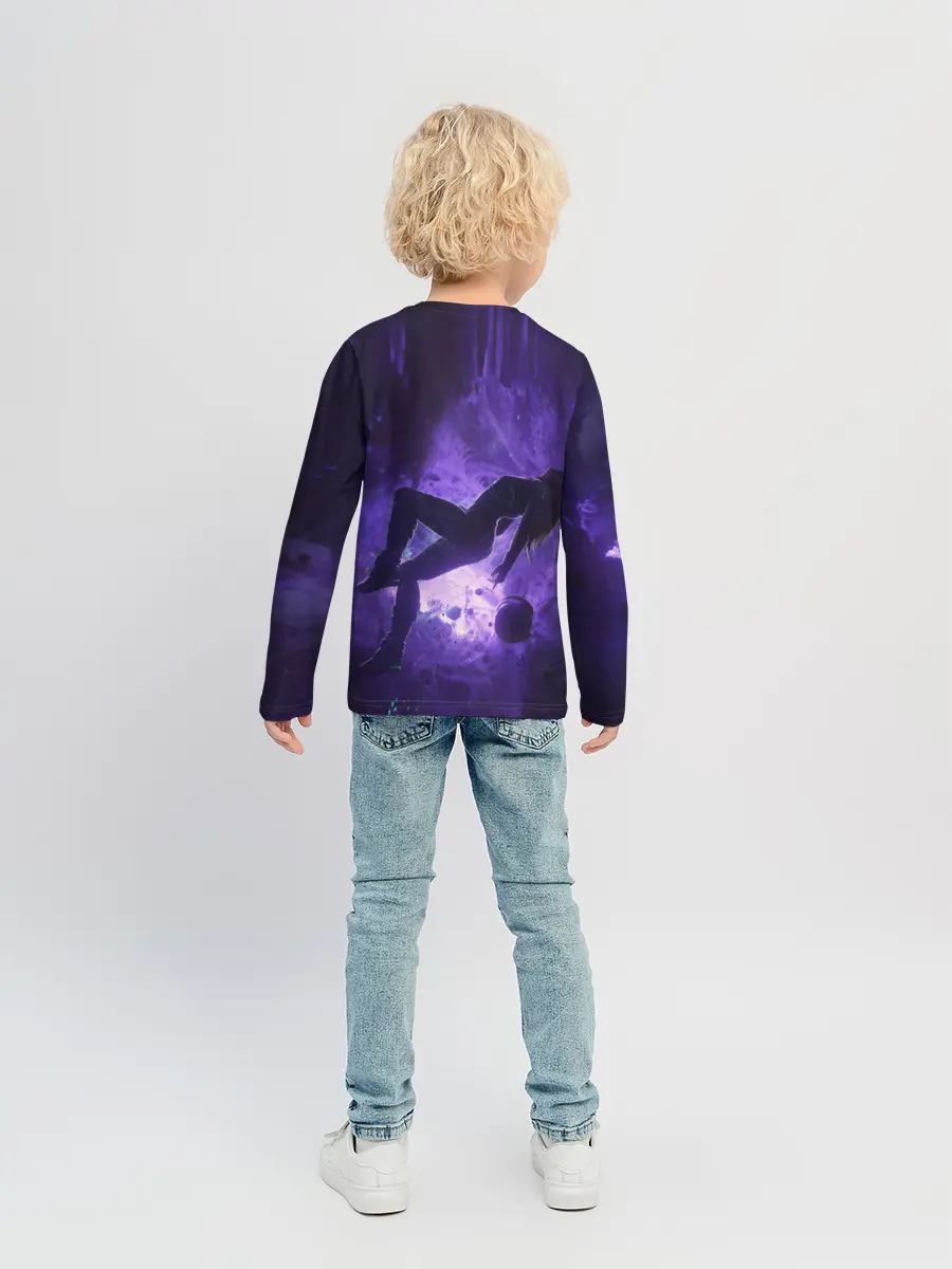 Детский лонгслив / Space X Girl in zero gravity