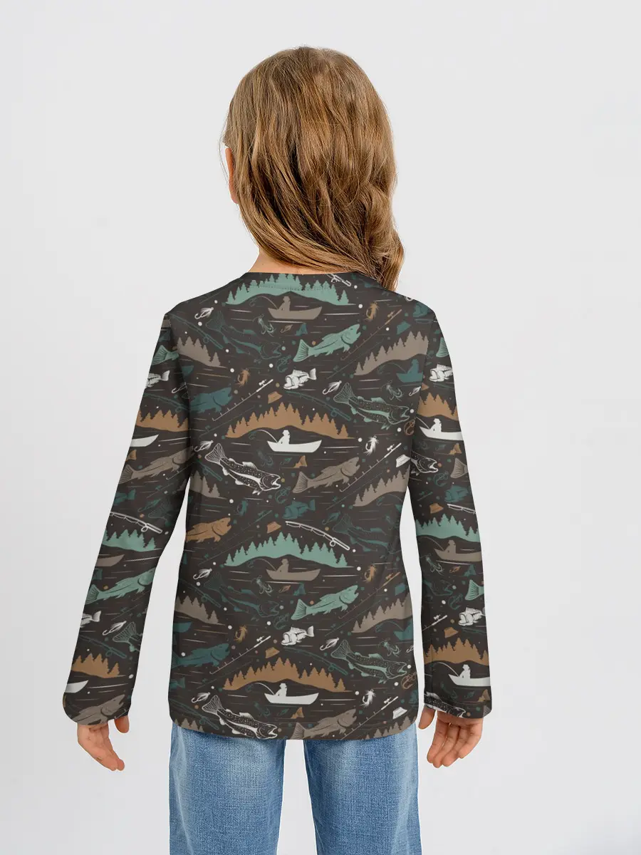 Детский лонгслив / На Рыбалке