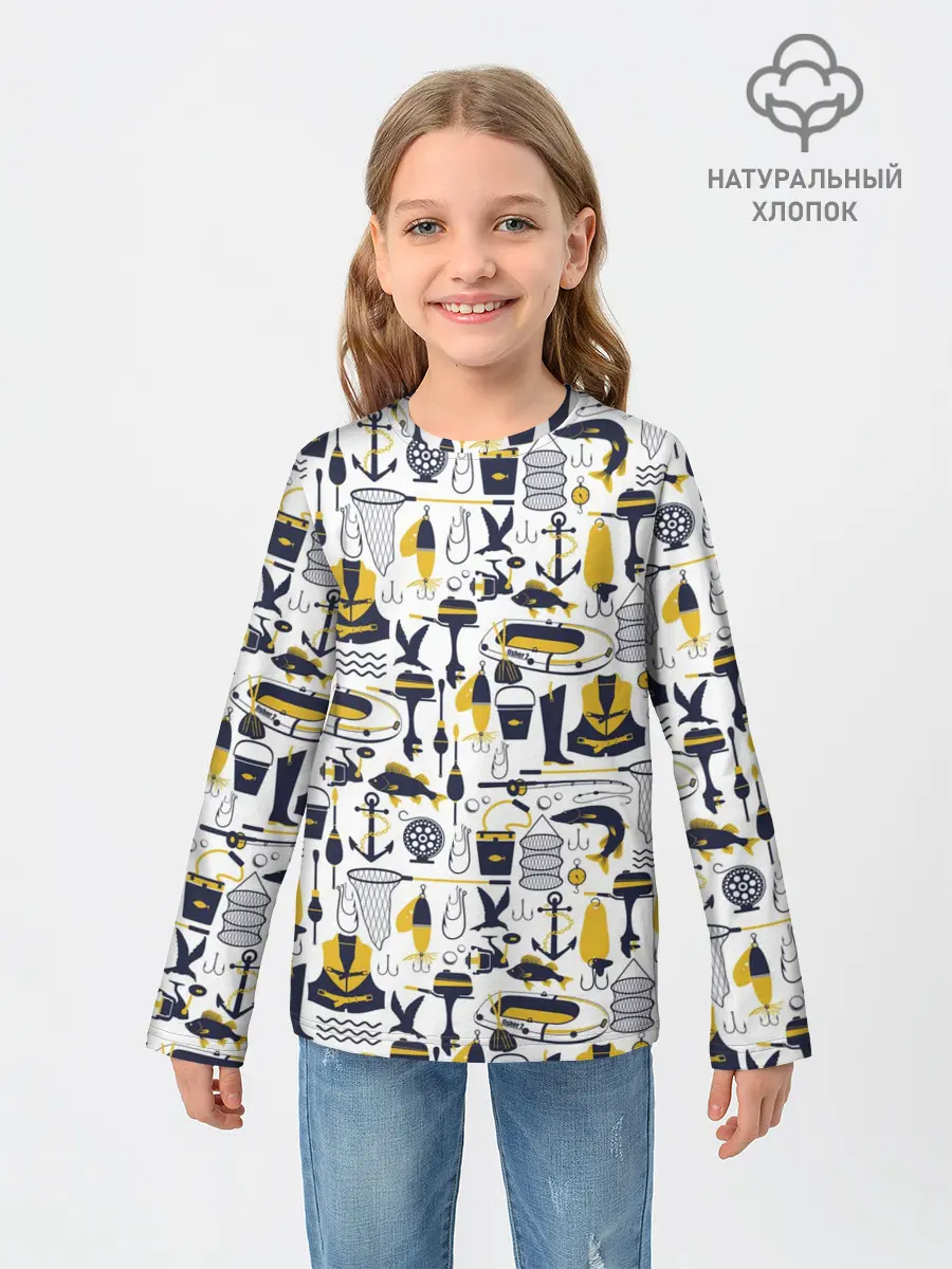 Детский лонгслив / Рыбалка