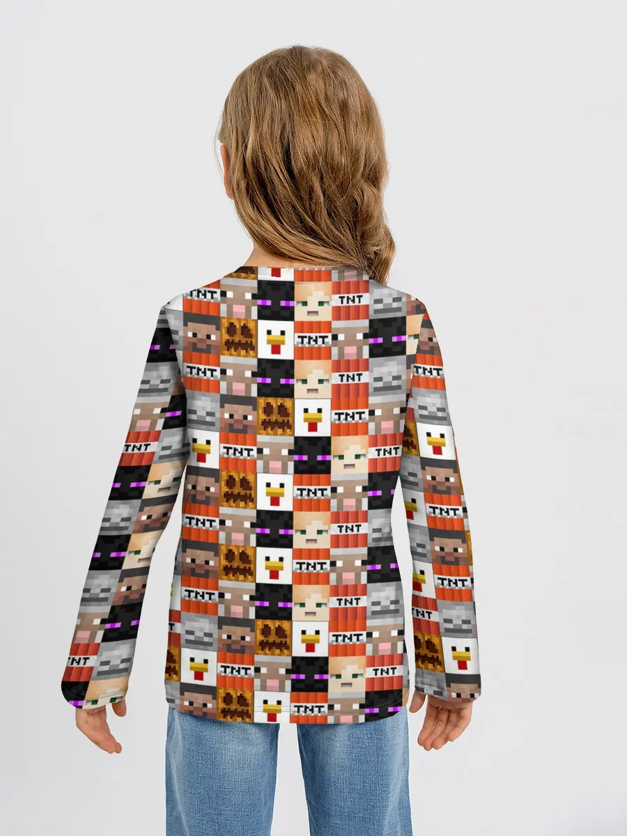 Детский лонгслив / MINECRAFT КУБИКИ ПЕРСОНАЖИ