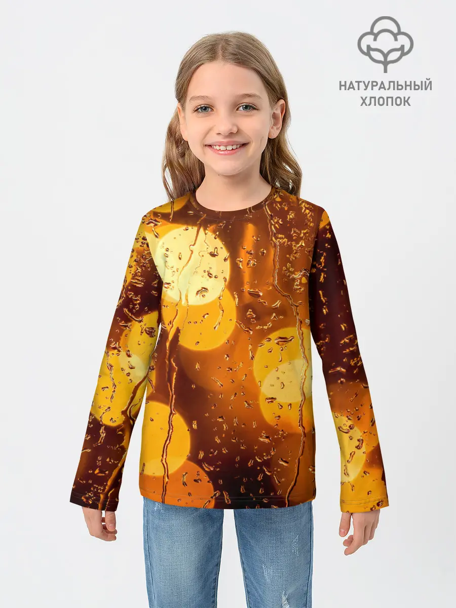 Детский лонгслив / Дождик золотой