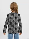 Детский лонгслив / Черно-серый клетчатый узор