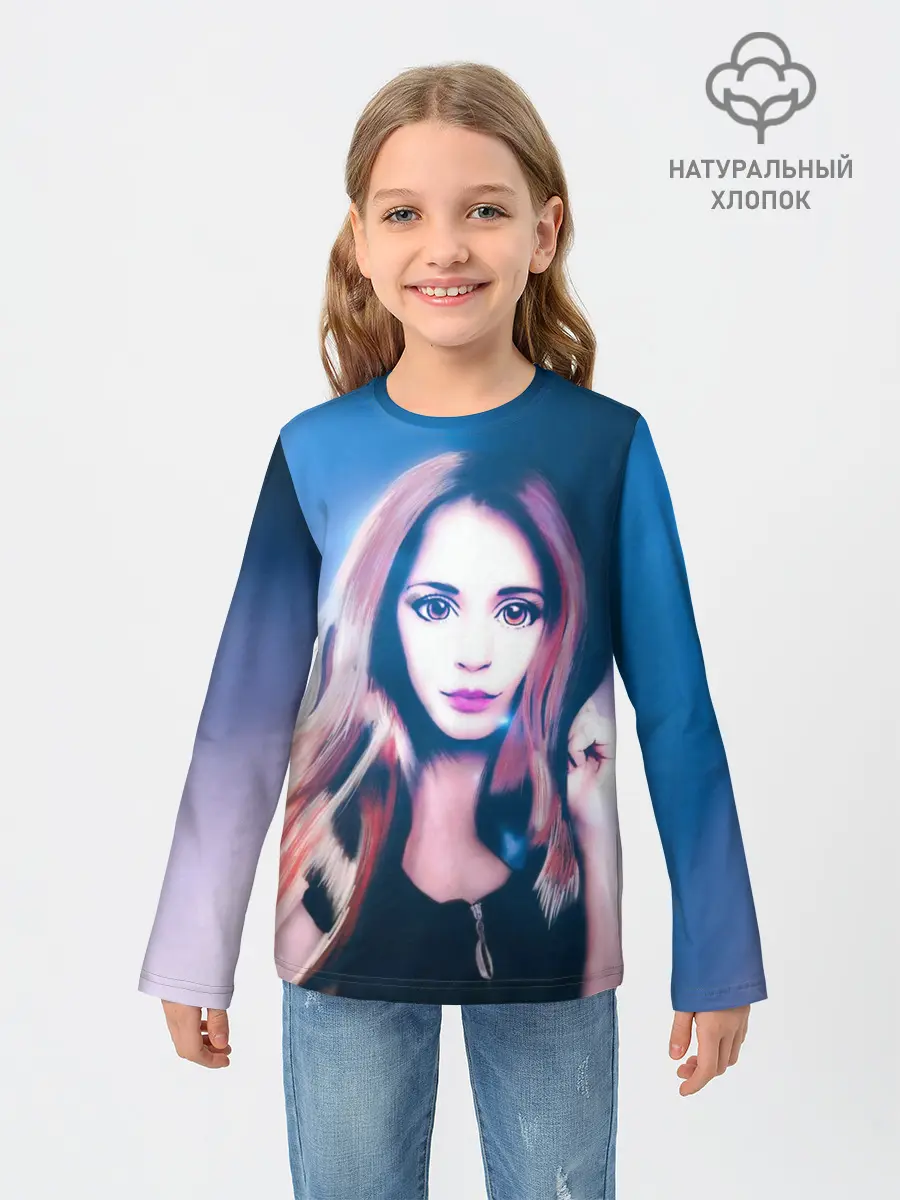 Детский лонгслив / Девушка с большими глазами