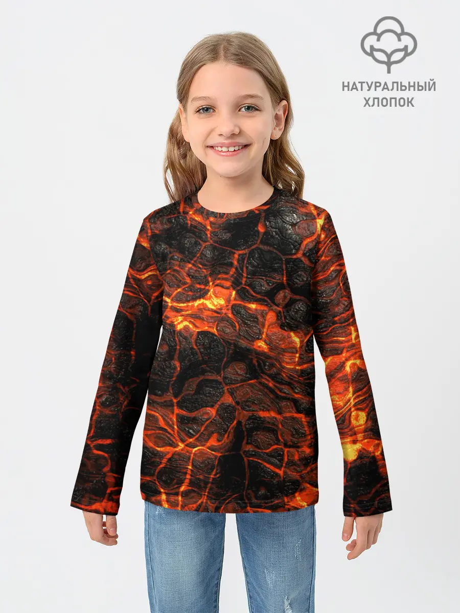 Детский лонгслив / Горящая лава