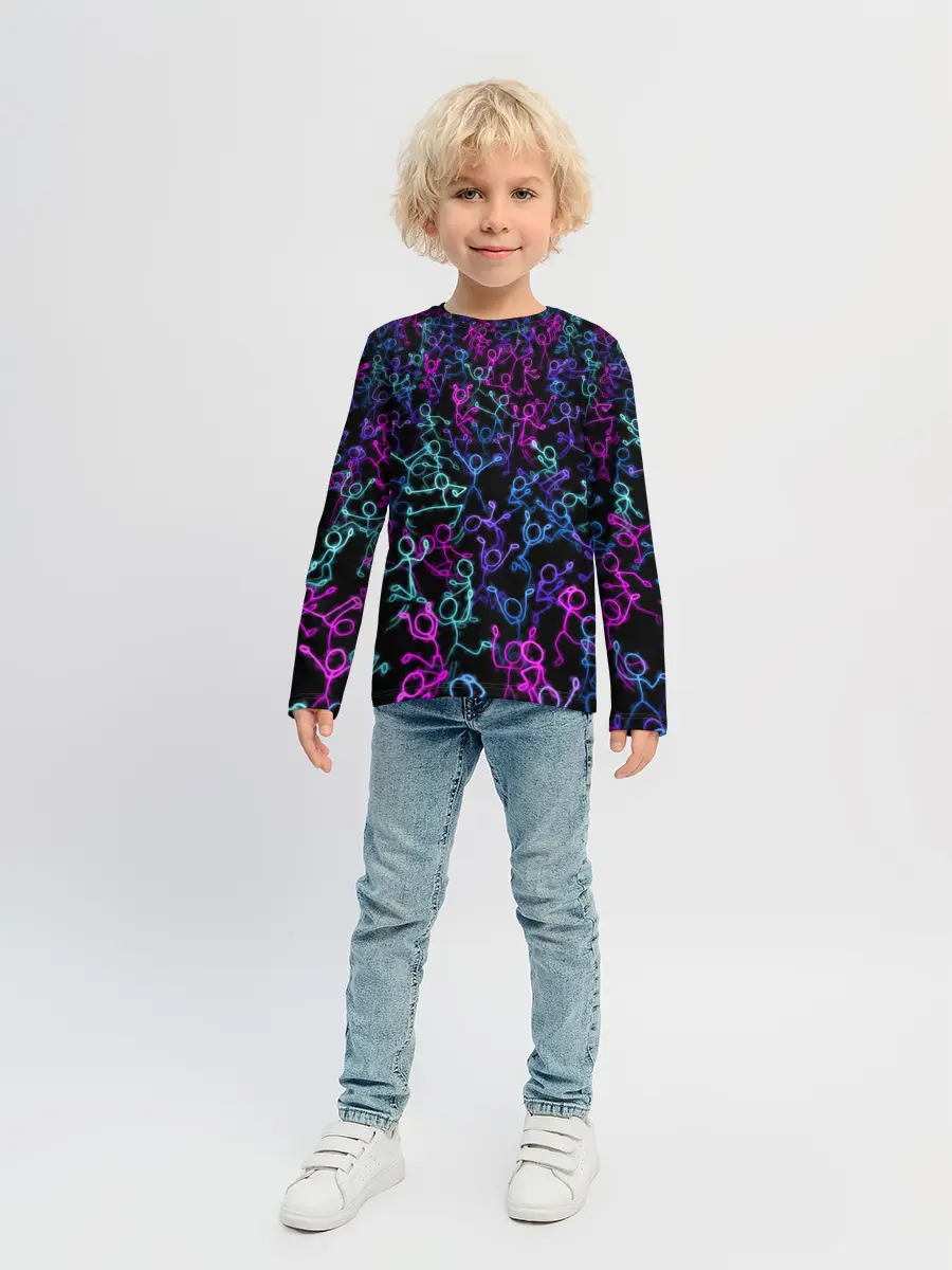 Детский лонгслив / Neon Rave Party
