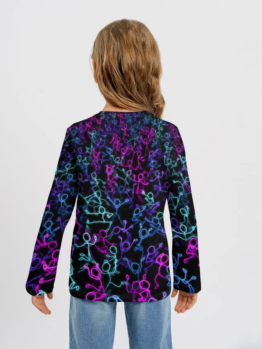 Детский лонгслив / Neon Rave Party