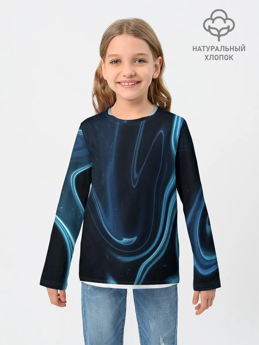 Детский лонгслив / Космическая волна