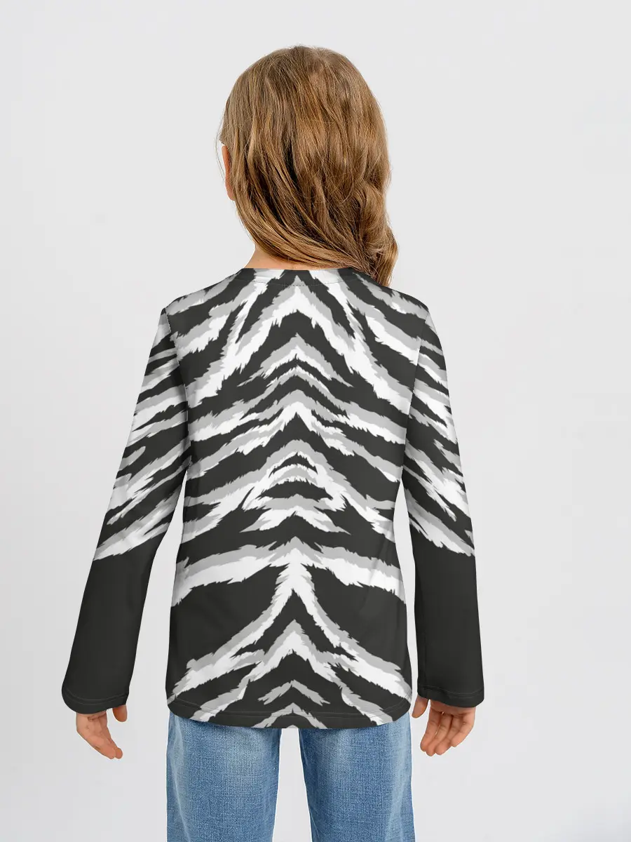 Детский лонгслив / Белая шкура тигра