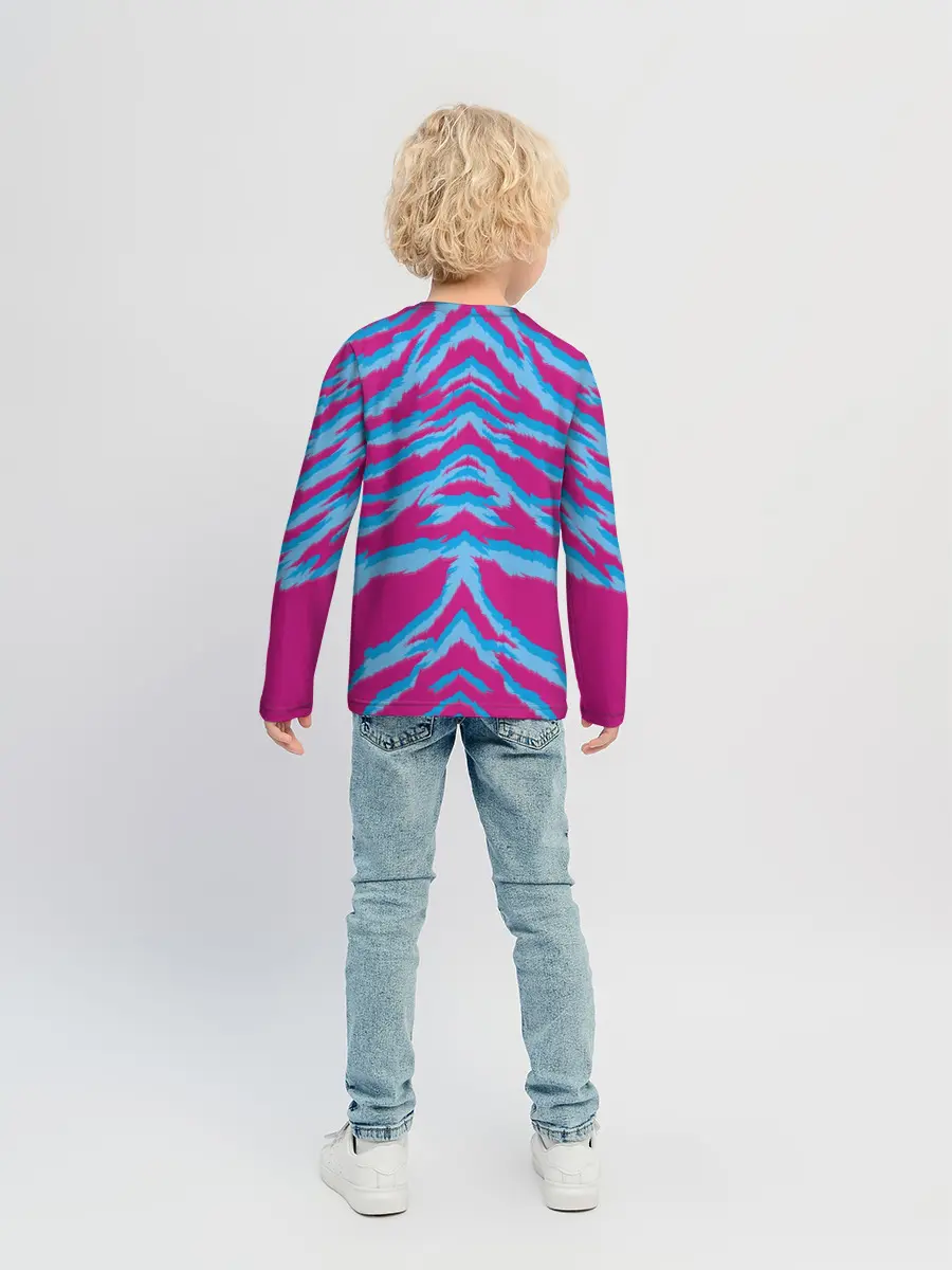 Детский лонгслив / Неоновая шкура тигра