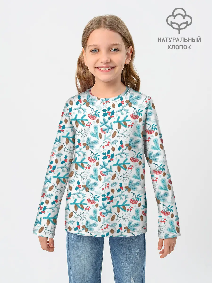 Детский лонгслив / Морозная Зимняя Свежесть