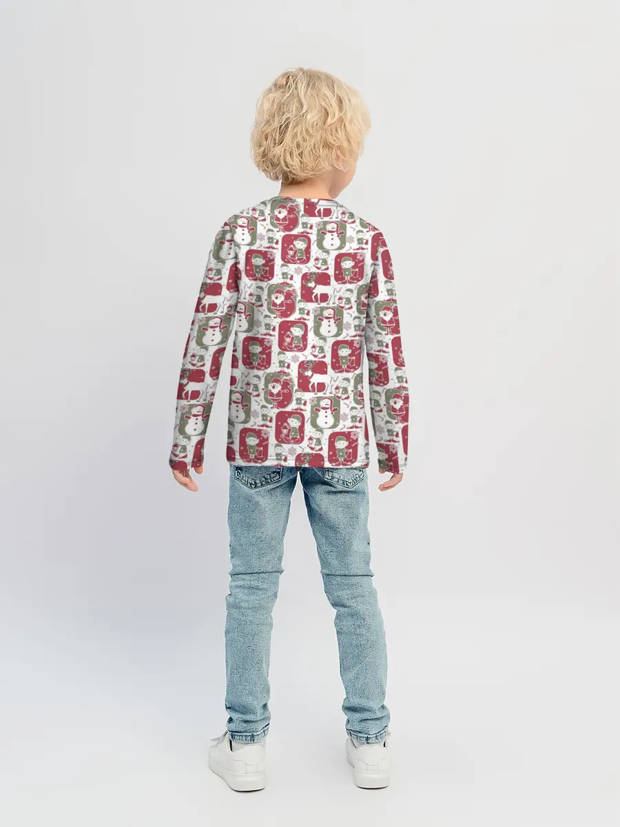 Детский лонгслив / Санта везёт подарки