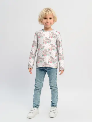 Детский лонгслив / Единороги паттер