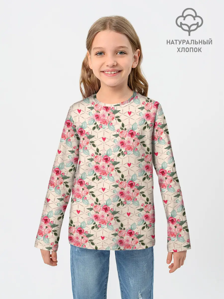 Детский лонгслив / полевые цветочки