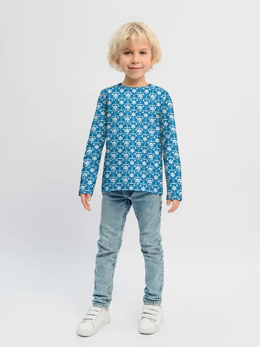 Детский лонгслив / Snowman. Hockey.