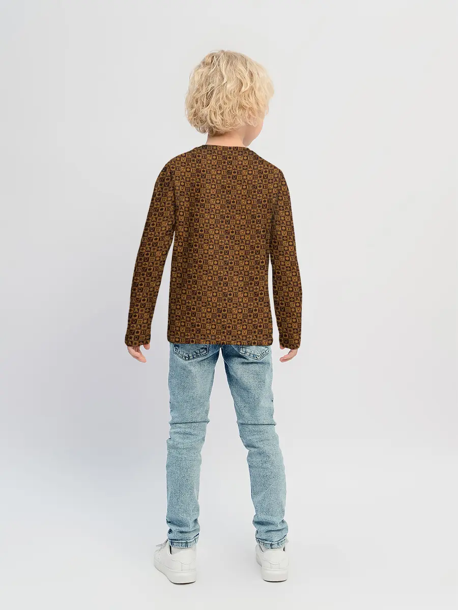 Детский лонгслив / Brown & Gold