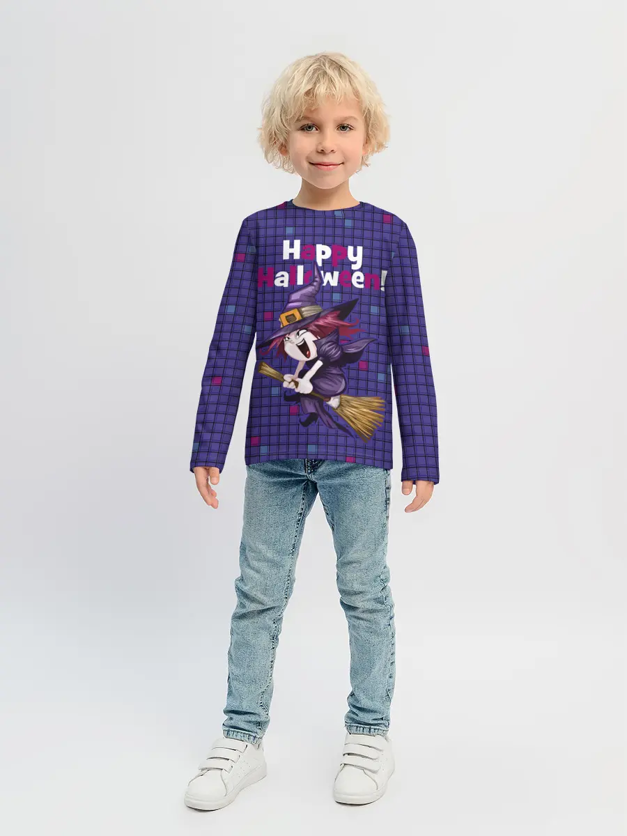 Детский лонгслив / Ведьма летит на метле