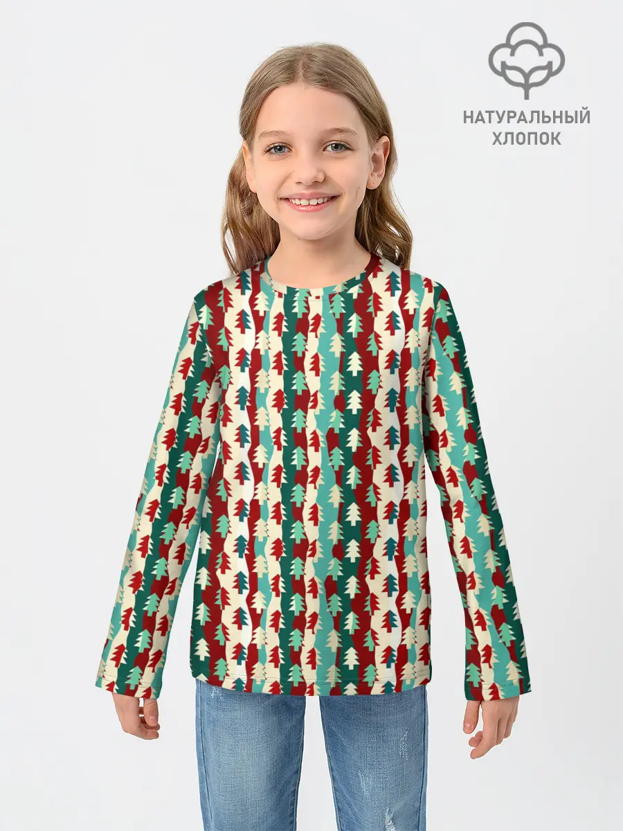 Детский лонгслив / Маленькие Ёлочки