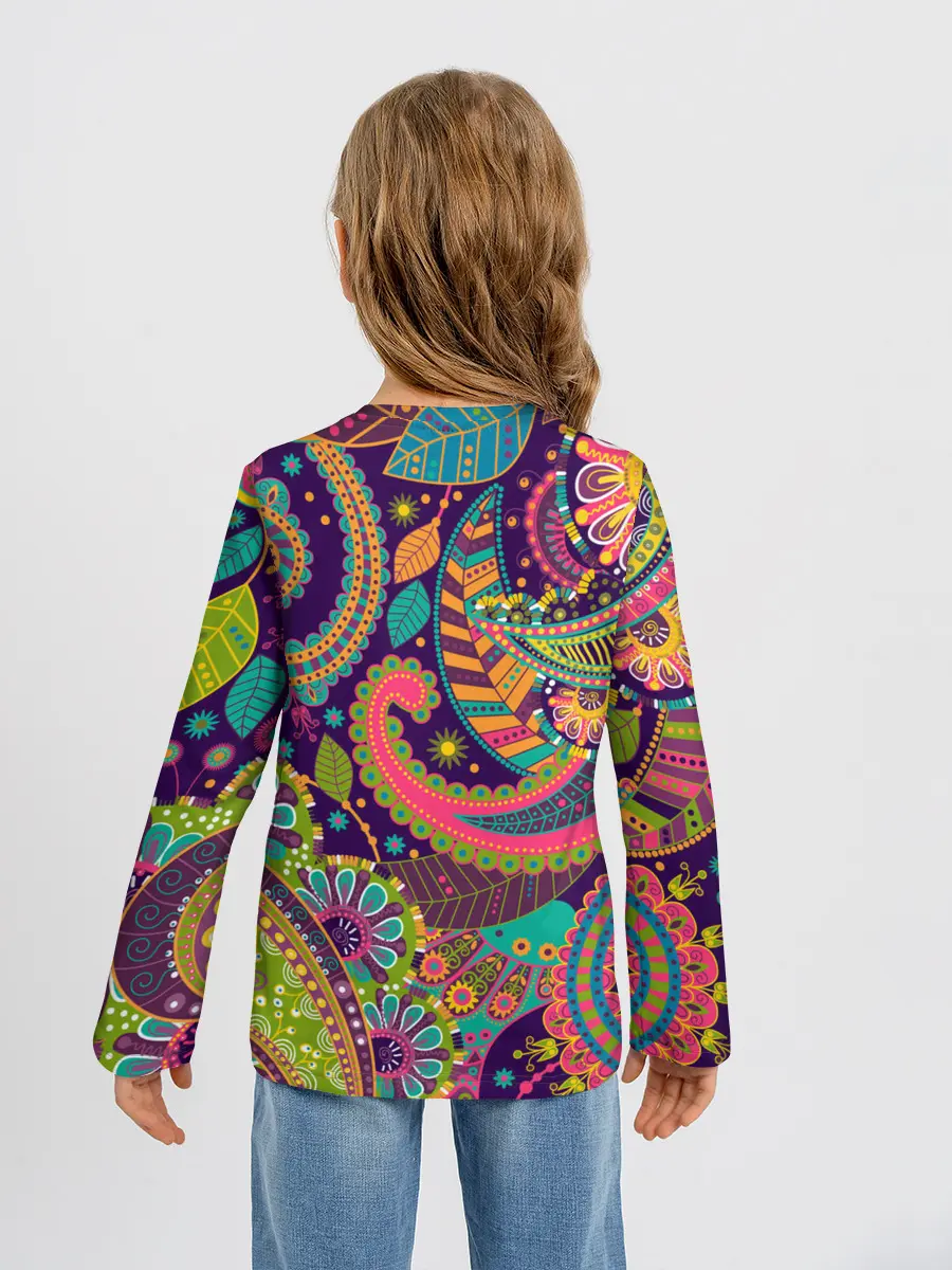 Детский лонгслив / Яркий красочный узор