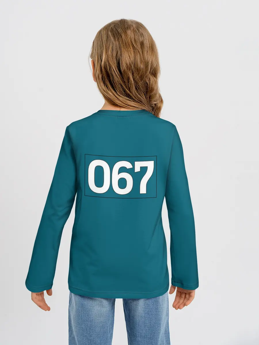 Детский лонгслив / Игра в кальмара | Номер на спине