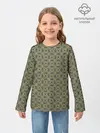 Детский лонгслив / Абстракция из зеленых квадратов