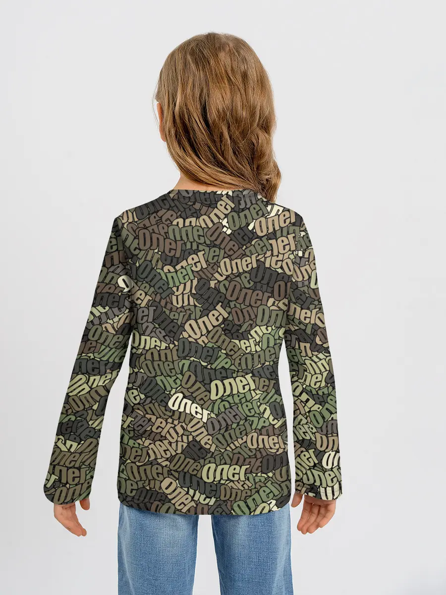 Детский лонгслив / Именной камуфляж Олег