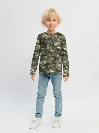 Детский лонгслив / Именной камуфляж Олег