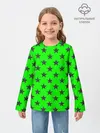 Детский лонгслив / звездный фон зеленый
