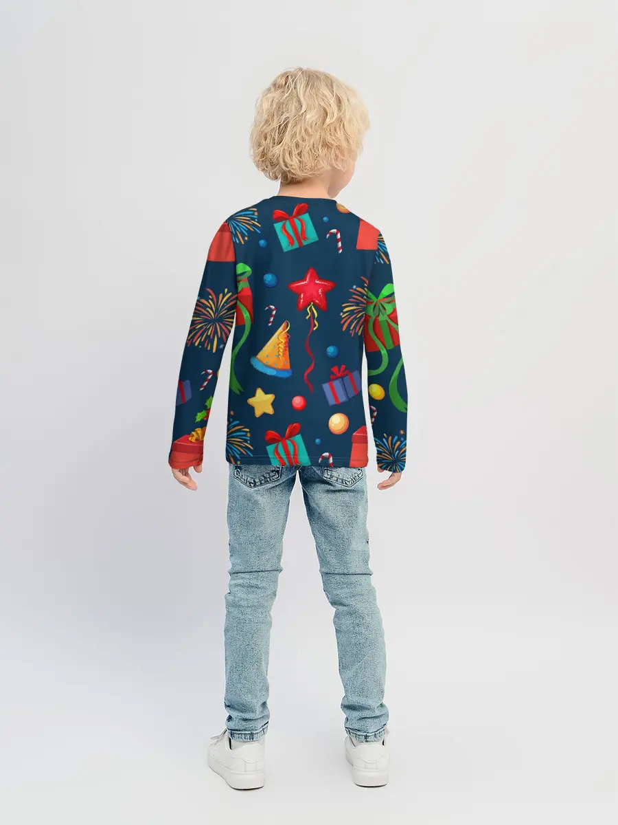 Детский лонгслив / Новогодний Паттерн!