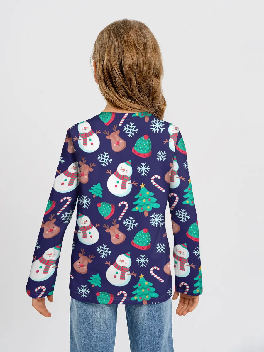 Детский лонгслив / Рождественский Паттерн!