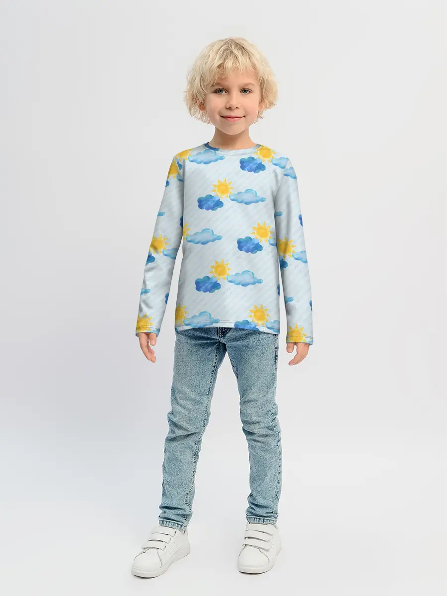 Детский лонгслив / Осень - тучки