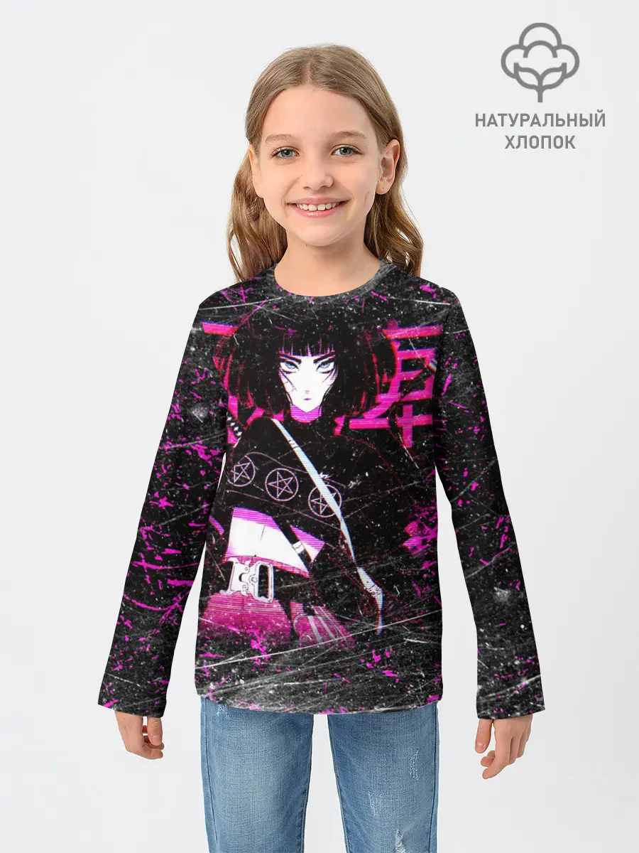 Детский лонгслив / Vinne Yuna Самурай Киберпанк