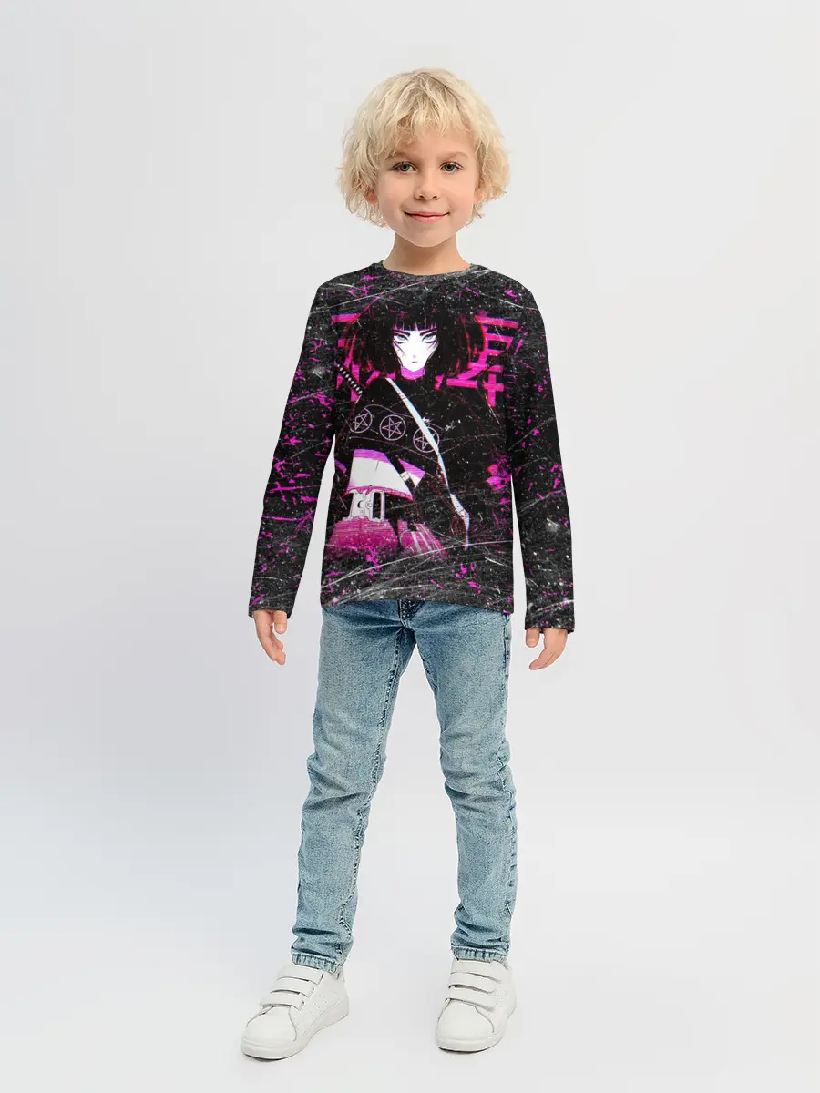 Детский лонгслив / Vinne Yuna Самурай Киберпанк