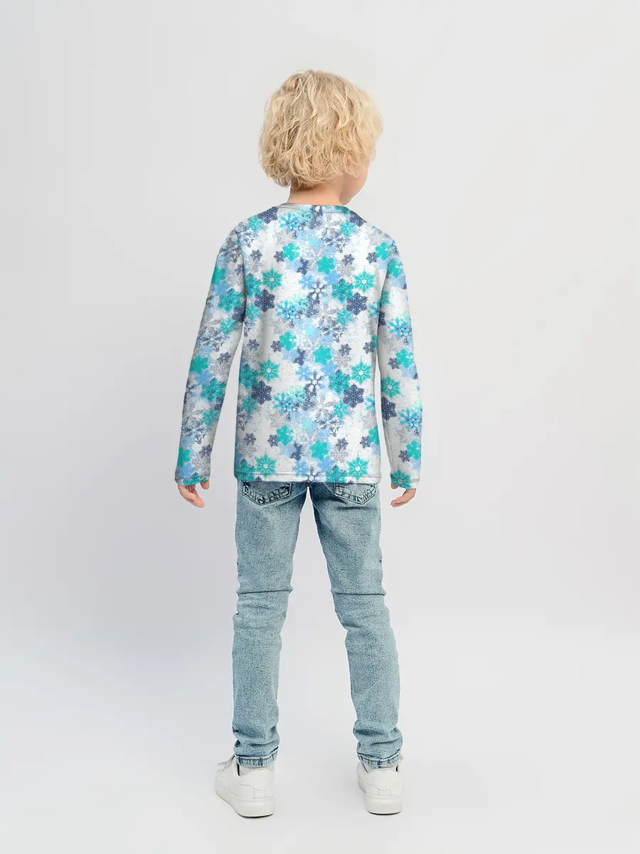 Детский лонгслив / Зимние Снежные Узоры